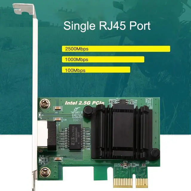 Alt view image 2 of 7 - 2.5GbE Ethernet Network Adapter Intel-I225 Chips Based 10/100/1000/2.5GBASE-T (TX) Network Card Single Port RJ45