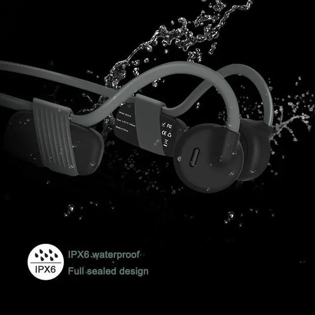 Alt view image 3 of 7 - Wireless Bone Conduction Headphones, IPX6 Waterproof BT 5.1 Open-Ear Headset with MIC, Lightweight for Workout Running Walking Driving