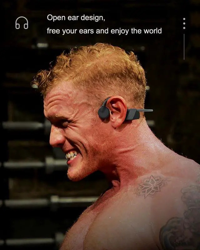 Alt view image 5 of 7 - Wireless Bone Conduction Headphones, IPX6 Waterproof BT 5.1 Open-Ear Headset with MIC, Lightweight for Workout Running Walking Driving