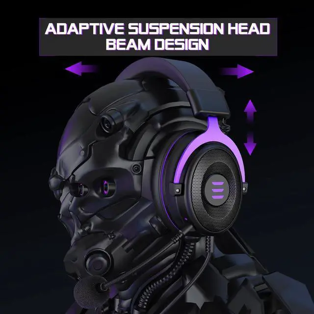 Alt view image 5 of 7 - E900 Headset with Microphone for PC, PS4,PS5, Xbox - Detachable Noise Canceling Mic, 3D Surround Sound, Comfort Sturdy, Wired Headphone (3.5MM Jack)