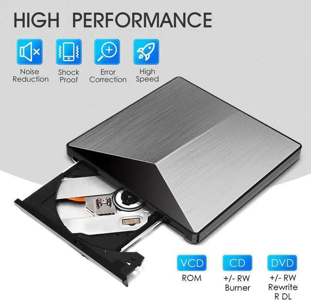 Alt view image 3 of 5 - External DVD Recorder CD/DVD Reader Burner Player Computer Universal USB3.0(USBA +Type-C)