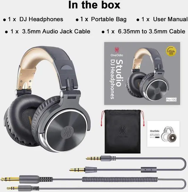 Alt view image 5 of 7 - Over Ear Wired Headphone,50mm Driver Bass Headset for Recording Monitoring Mixing Podcast Guitar PC TV Black