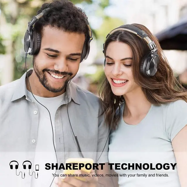 Alt view image 3 of 7 - Over Ear Wired Headphone,50mm Driver Bass Headset for Recording Monitoring Mixing Podcast Guitar PC TV Black