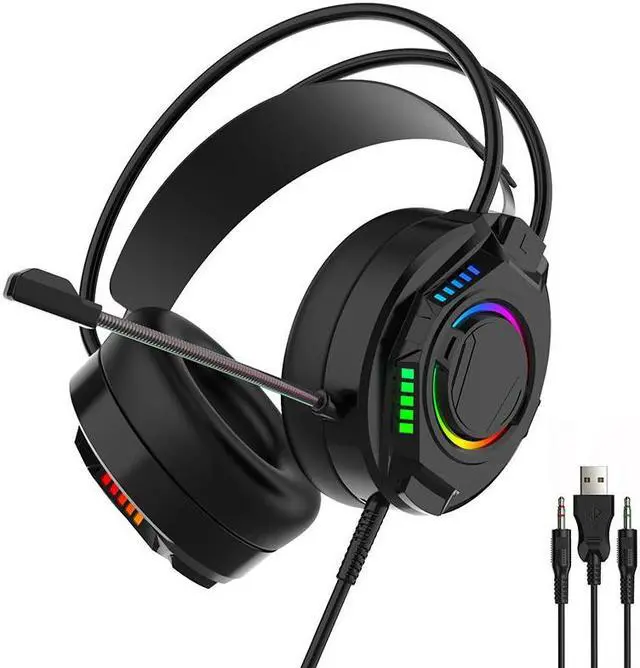 Main image of G502 Computer Wired Game Headphone 7.1 Channels Stereo with microphone Over Ear Game Headset LED Light Effect