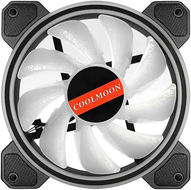 Alt view image 4 of 4 - Coolmoon RGB Fan with IR Remote Controller Quiet 120mm Computer Case CPU Cooler and Radiator RGB Case Fans