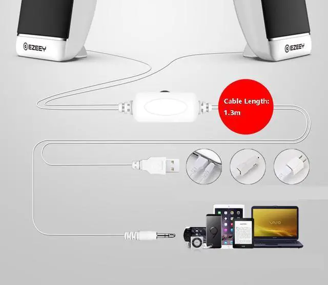 Alt view image 3 of 4 - Beautframes Desktop Computer Laptop Audio Speaker Subwoofer Mini Speaker usb+3.5mm Jack