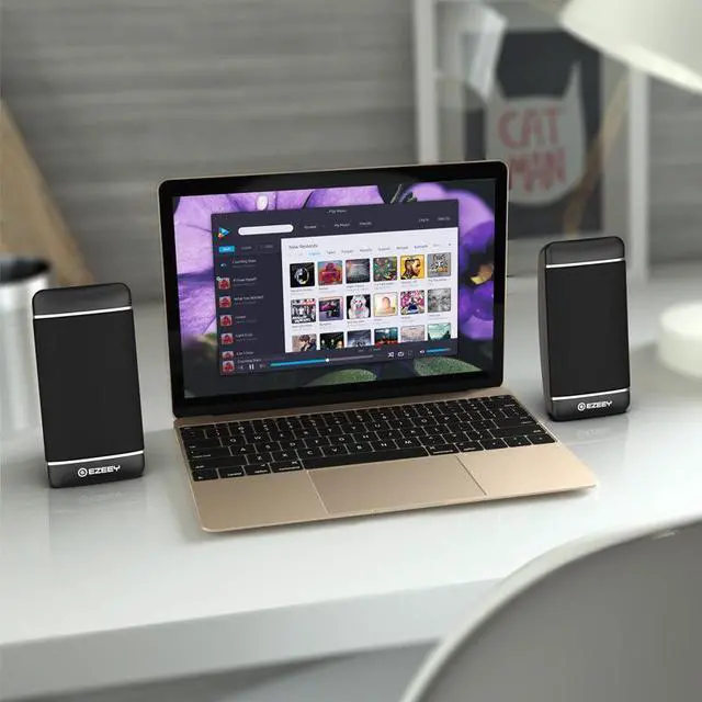 Alt view image 2 of 4 - Beautframes Desktop Computer Laptop Audio Speaker Subwoofer Mini Speaker usb+3.5mm Jack
