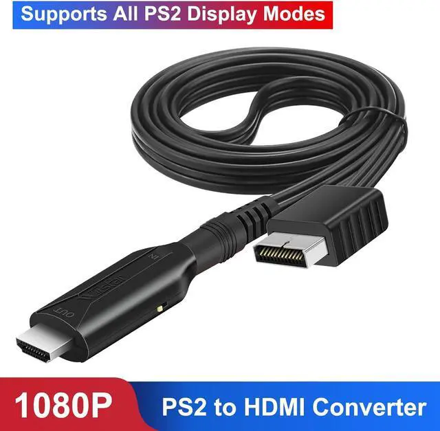 Alt view image 7 of 7 - Beautframes PS2 to HDMI Converter Adapter PS2 HDMI Cable Support 720P 1080P Display 3.3FT