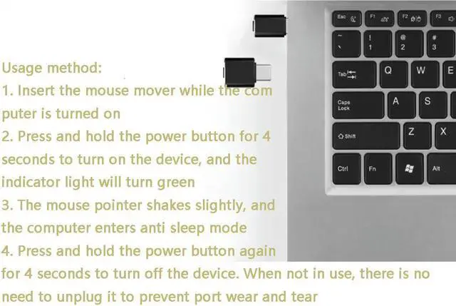 Alt view image 6 of 6 - Beautframes USB C Mouse Jiggler Undetectable Automatic Type C Mouse Mover 3 Jiggle Modes Driver-Free For Keeps Computer Awake