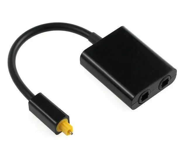 Alt view image 3 of 4 - Dual Port Toslink Digital Optical Adapter Splitter Fiber Audio Cable 1 In 2 Out