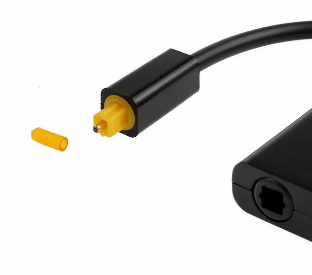 Alt view image 4 of 4 - Dual Port Toslink Digital Optical Adapter Splitter Fiber Audio Cable 1 In 2 Out