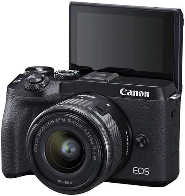 Alt view image 3 of 4 - Canon EOS M6 Mark II Mirrorless Digital Camera with 15-45mm Lens and EVF-DC2 (Black) International model (No Warranty)