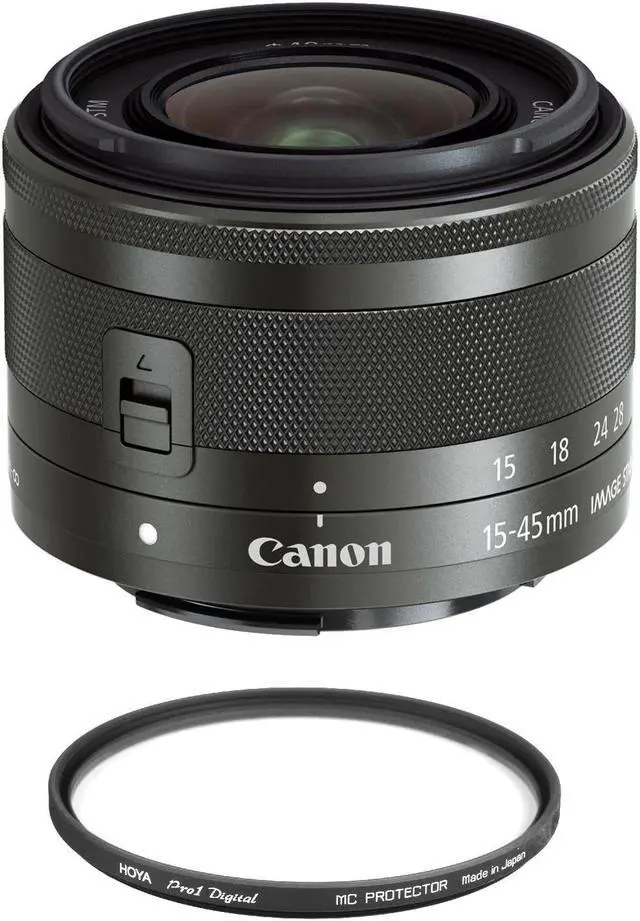 Alt view image 6 of 8 - Canon EF-M 15-45mm f/3.5-6.3 IS STM Lens Graphite + Deluxe Accessory Kit