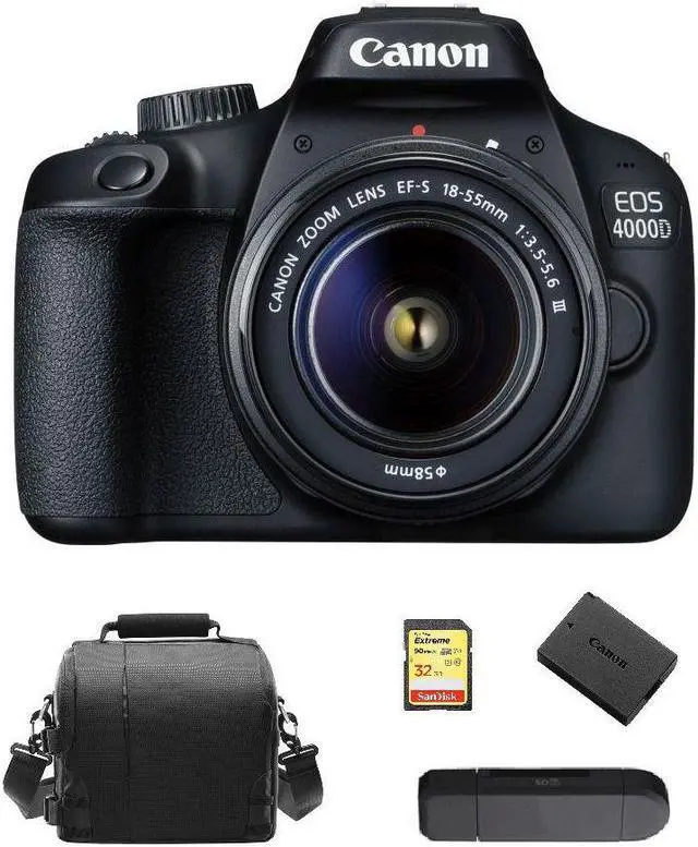Alt view image 8 of 10 - Canon EOS 4000D / T100 SLR + 6 Lens 18-55mm, 70-300mm, 50mm, 500mm+ 32GB PRO KIT