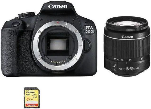 Alt view image 8 of 8 - Canon EOS 2000D / Rebel T7 DSLR Camera + 18-55mm 3 Lens Kit+ 32GB Best Value Kit