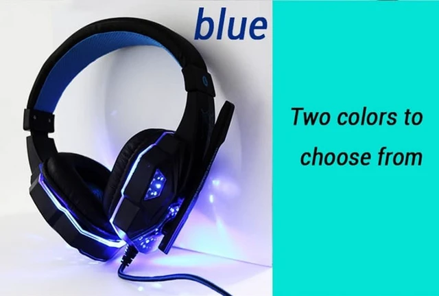 Alt view image 6 of 7 - LED light gaming headphones noise canceling microphone headset 3.5 mm plug stereo deep bass for PC Games
