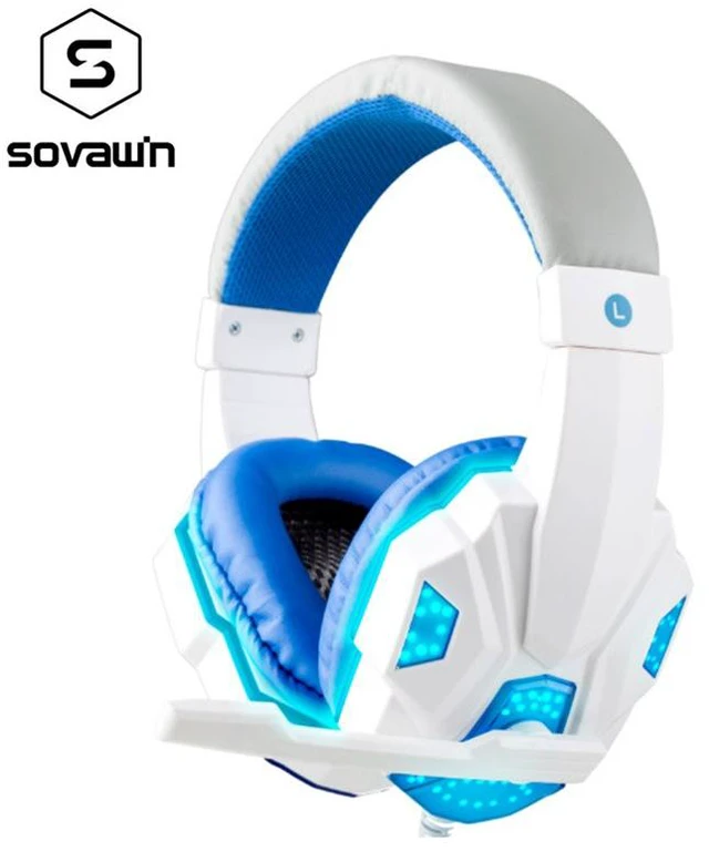 Main image of LED light gaming headphones noise canceling microphone headset 3.5 mm plug stereo deep bass for PC Games