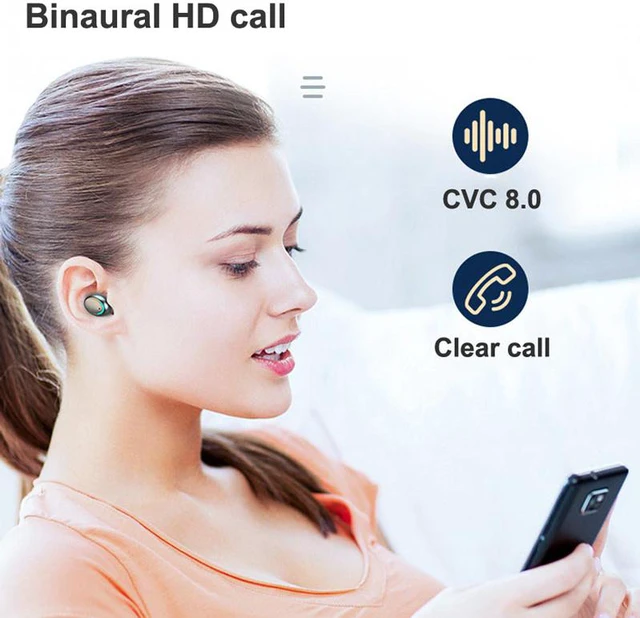Alt view image 4 of 7 - Wireless Earphone Waterproof LED Battery Display Touch In-ear Bluetooth Earphones Earbuds Handsfree Headset With Mic Charging Case
