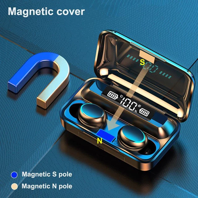 Alt view image 6 of 7 - Wireless Earphone Waterproof LED Battery Display Touch In-ear Bluetooth Earphones Earbuds Handsfree Headset With Mic Charging Case
