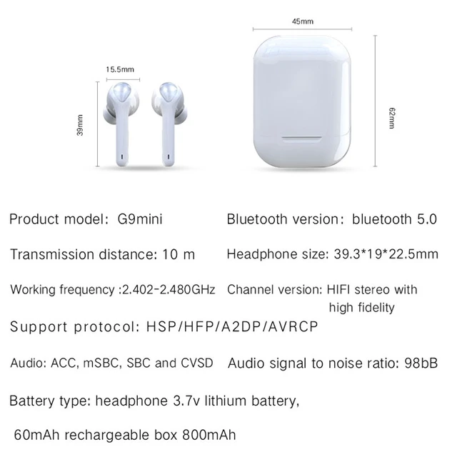Alt view image 5 of 6 - TWS Bluetooth Earphone V5.0 Stereo Mini Wireless Earbuds Wireless Headphones With Mic Earpiece for Smartphone