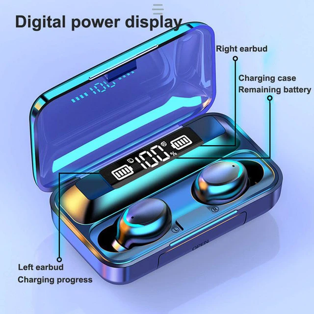 Alt view image 5 of 7 - Wireless Earphone Waterproof LED Battery Display Touch In-ear Bluetooth Earphones Earbuds Handsfree Headset With Mic Charging Case