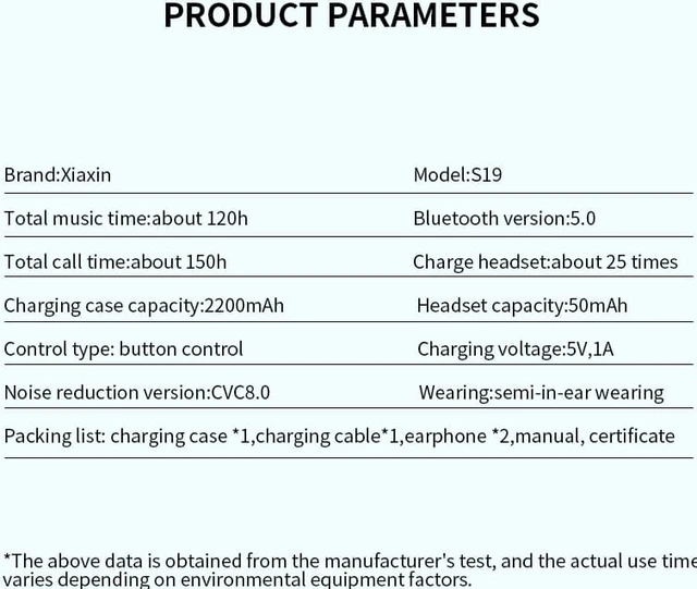 Alt view image 7 of 7 - S19 TWS 5.0 Wireless Bluetooth V5.0 Headset Hanging Ear Bone Conduction Biaural Earphone Heaadphone Waterproof Earbuds Handfree for iPhone for xiaomi for huawei