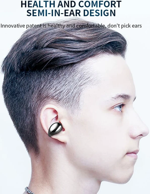 Alt view image 6 of 7 - S19 TWS 5.0 Wireless Bluetooth V5.0 Headset Hanging Ear Bone Conduction Biaural Earphone Heaadphone Waterproof Earbuds Handfree for iPhone for xiaomi for huawei