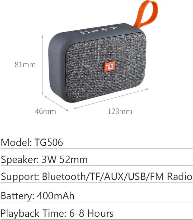 Alt view image 7 of 7 - Portable Bluetooth Speaker Wireless Speakers Super Bass Sound Box Support TF Card FM Radio AUX