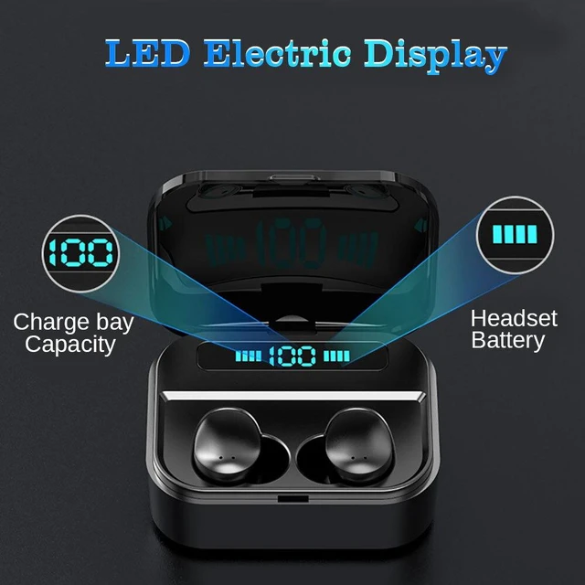 Alt view image 5 of 7 - Earphones 2200mAh TWS Fingerprint Touch Bluetooth Earphone HD Stereo Wireless Earphones Noise Cancel Gaming Earbuds