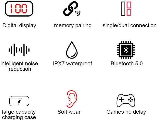 Alt view image 3 of 7 - Earphone Wireless Bluetooth Earphones Sport Headphones TWS Headphone Handsfree Earbud Earpieces With Mic