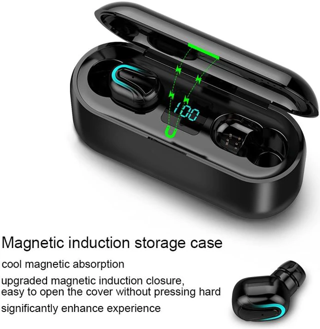Alt view image 2 of 7 - Earphone Wireless Bluetooth Earphones Sport Headphones TWS Headphone Handsfree Earbud Earpieces With Mic