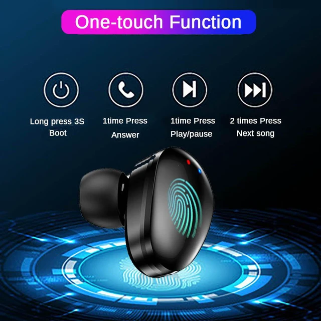 Alt view image 3 of 7 - Earphones 2200mAh TWS Fingerprint Touch Bluetooth Earphone HD Stereo Wireless Earphones Noise Cancel Gaming Earbuds