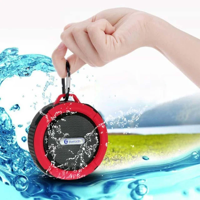 Alt view image 2 of 6 - Waterproof Stereo Subwoofer Bluetooth Speakers Wireless Outdoor Sound Speaker With Mic Hooks for iPhone Android