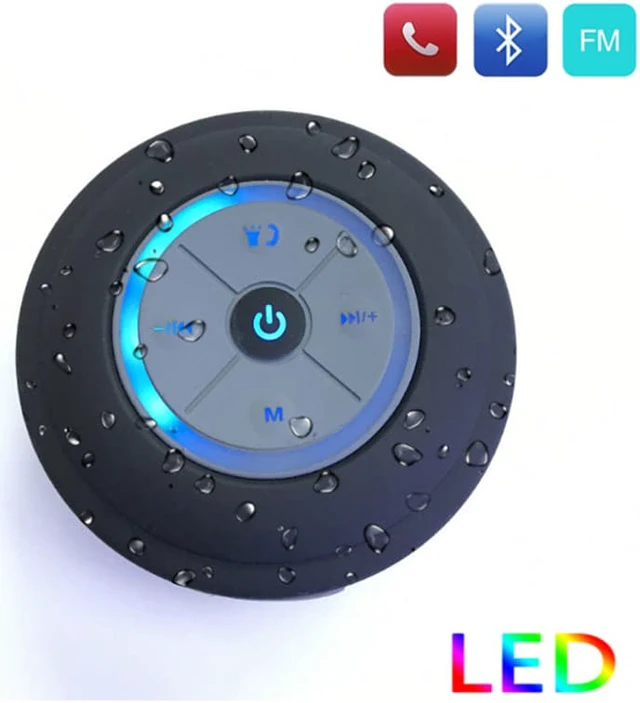 Alt view image 2 of 7 - Mini Bluetooth Speakers Waterproof LED Speakers Bass for Phone Music Player Support Handsfree Bathing Shower