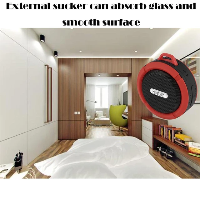 Alt view image 7 of 7 - Waterproof Stereo Subwoofer Bluetooth Speakers Wireless Outdoor Sound Speaker With Mic Hooks for iPhone Android