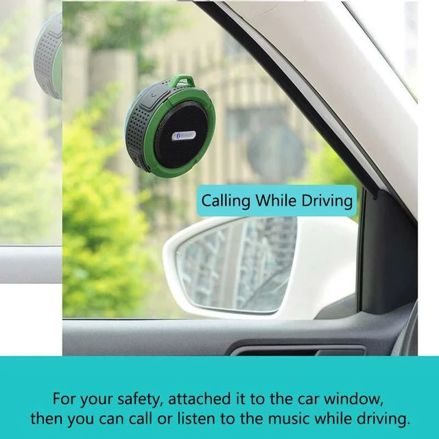Alt view image 6 of 6 - Waterproof Stereo Subwoofer Bluetooth Speakers Wireless Outdoor Sound Speaker With Mic Hooks for iPhone Android