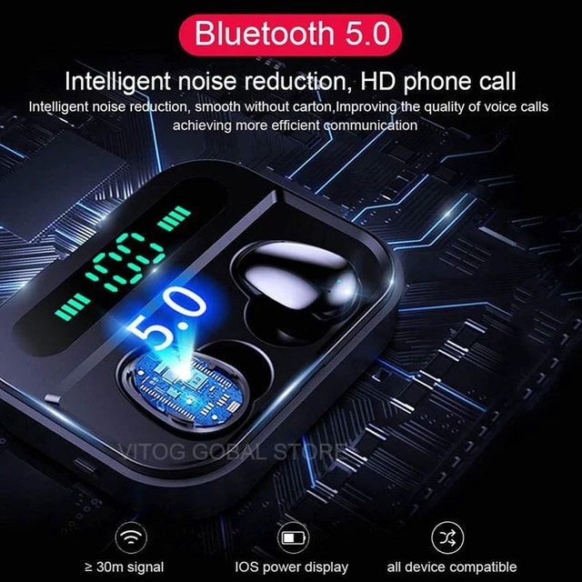 Alt view image 4 of 7 - Earphones 2200mAh TWS Fingerprint Touch Bluetooth Earphone HD Stereo Wireless Earphones Noise Cancel Gaming Earbuds
