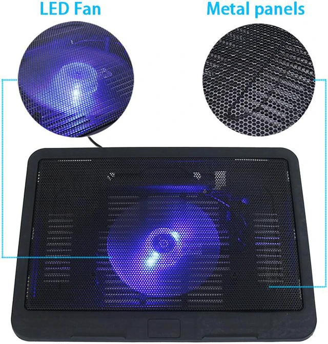 Alt view image 4 of 7 - 12 14 inch Notebook Cooler 2 USB Port Laptop Cooling Pads LED Light Stand Pad Cooler Bracket For Laptop Notebooks
