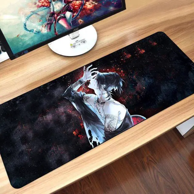 Main image of Extra Large Mousepad Rubber 80x30cm XL Tokyo Ghoul Gaming Gamer Play Mat for Office Desk Desktop Computer for Laptop Pad