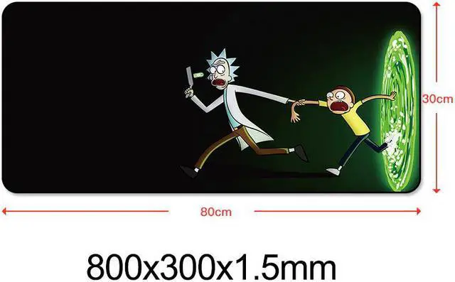 Alt view image 2 of 4 - Rick and Morty Anime Gaming Mouse Pad XL Large Gaming Mouse Pad Locking Edge Computer Keyboard Pad Mat Anti-slip Natural Rubber