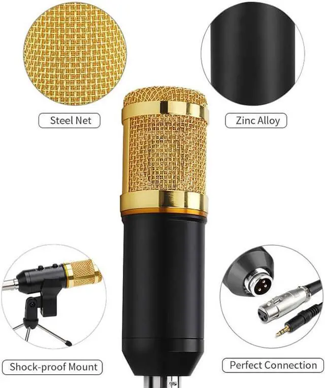 Alt view image 7 of 7 - MK F200FL Mic Professional Wire Microphone Handheld Condenser With Tripod Stand Mic for Computer USB Karaoke Video Studio Recording