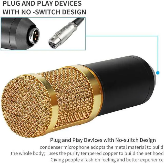 Alt view image 3 of 7 - MK F200FL Mic Professional Wire Microphone Handheld Condenser With Tripod Stand Mic for Computer USB Karaoke Video Studio Recording