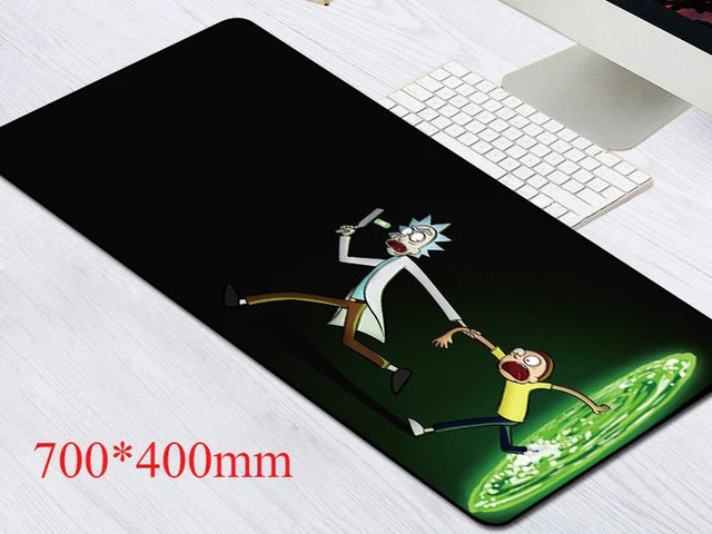 Main image of Rick and Morty Anime Gaming Mouse Pad XL Large Gaming Mouse Pad Locking Edge Computer Keyboard Pad Mat Anti-slip Natural Rubber