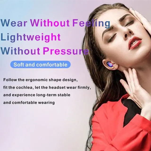 Alt view image 4 of 5 - M12 TWS Wireless Headset Bluetooth 5.0 IPX7 Waterproof Led Power Display 9D Stereo for Smartphone with Flashlight Best Gifts
