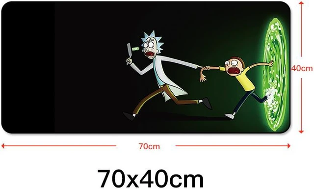 Alt view image 2 of 4 - Rick and Morty Anime Gaming Mouse Pad XL Large Gaming Mouse Pad Locking Edge Computer Keyboard Pad Mat Anti-slip Natural Rubber