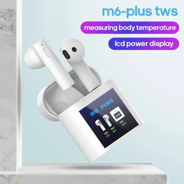 Main image of M6 Plus TWS Wireless Bluetooth Earphones Power Display in-ear Earbuds Mini Sports Headphones Forehead Gun Temperature Measurement