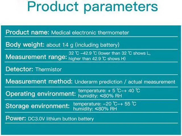 Alt view image 3 of 6 - Electronic Thermometer Waterproof LCD Display Underarm Temperature Detecting for Baby Adult Temperature Detecting