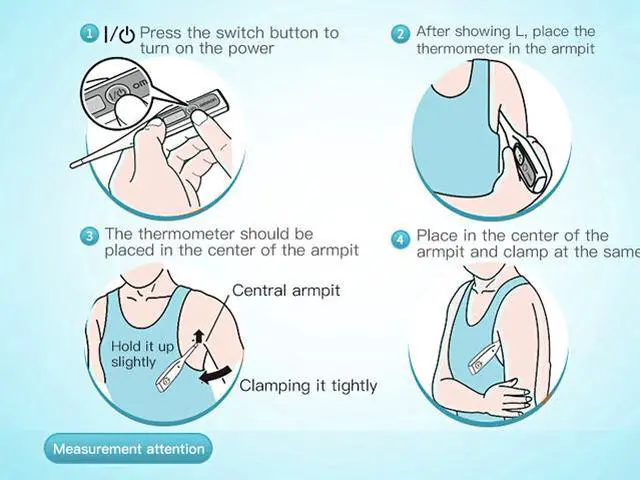 Alt view image 2 of 6 - Electronic Thermometer Waterproof LCD Display Underarm Temperature Detecting for Baby Adult Temperature Detecting