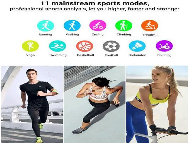 Alt view image 4 of 6 - F1 Smart Watch with ultra-thin metal body/ IP68 waterproof rating/long standby/female menstrual reminder/built-in 11 sports modes/ heart rate and blood pressure monitoring