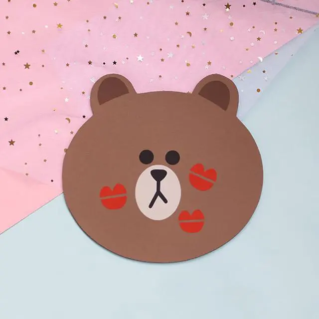 Main image of Laptop Mouse Pad Brown Bear Mouse Pad for Computer Round Cute Mousepad